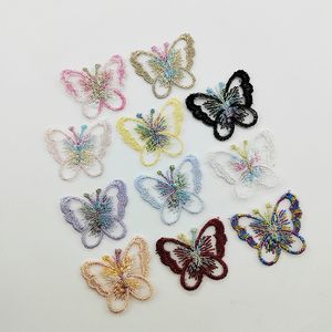 44pcs 33 * 28 mm papillon de maille brodé exquis pour coiffure de bricolage Clips de cheveux de décoration de vêtements de vêtements Patches accessoires