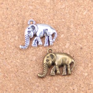 44 pièces Antique argent Bronze plaqué proboscis éléphant pendentif à breloques collier à faire soi-même Bracelet résultats de Bracelet 20*16*4mm
