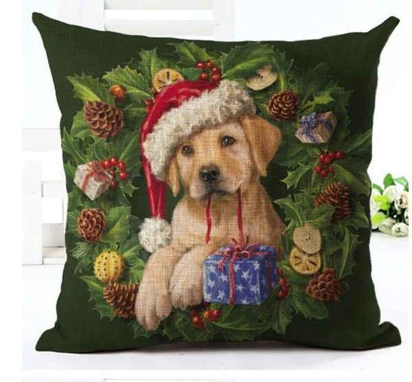 45 * 45 cm noël taie d'oreiller couverture renne wapiti jeter canapé sieste coussin couvre père noël décor à la maison