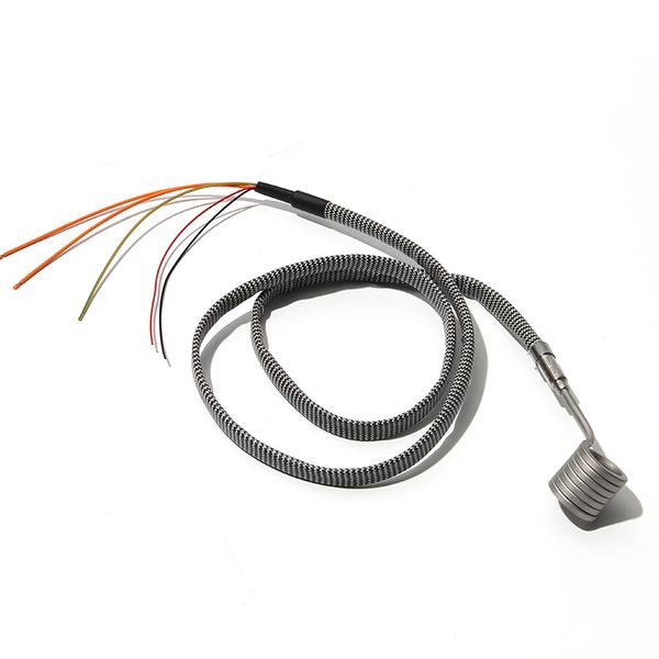 45/50mm 3x3mm élément chauffant électrique à section transversale élément chauffant électrique à canaux chauds en spirale avec thermocouple K 220V