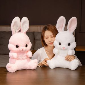 45/55cm Mooi zittend konijn pluche speelgoed kawaii lang oor konijntje pluche kussen gevulde zachte poppen kinderen verjaardag brinquedos cadeau la630