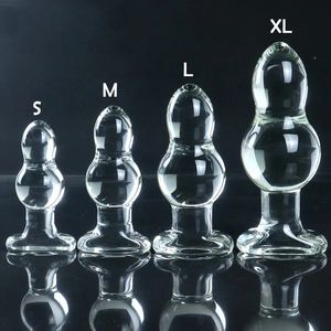 45-70mm Super Big Gourde Verre Plug Anal Massage De La Prostate Boule Anale Énorme Verre Butt Plug Dilatador Anal Sex Toys Pour Couples 240129