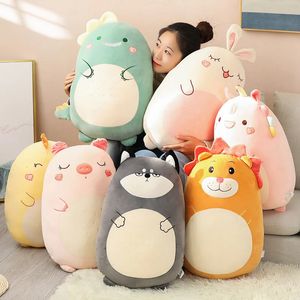 45/80 cm Squishy Toy Kawaii Animal Fat Dinosaur Shiba Inu Dog Toys Cute Rabbit Doll Girls Bed Sleeping Cushion 240402