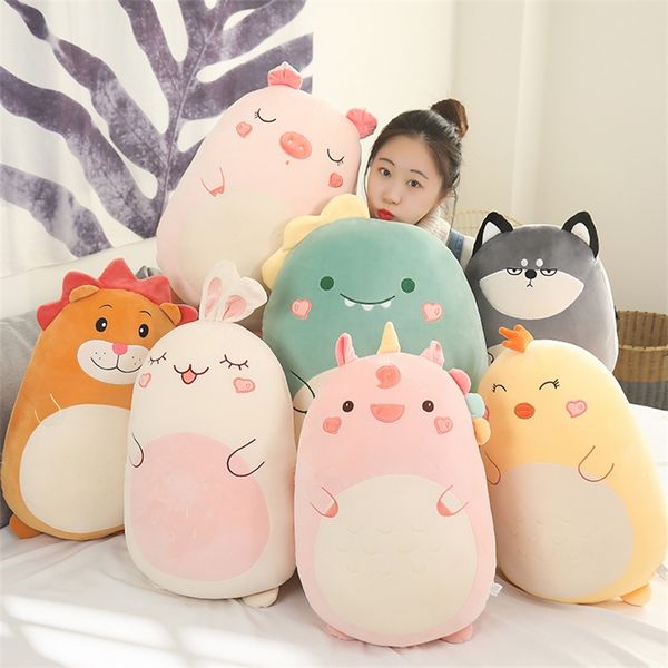 45 ~ 80 cm de dibujos animados de peluche de pie muñeca animal abrazable Dino Bunny Unicornio juguete de peluche suave con cremallera encantador amigo regalo de Navidad 220222