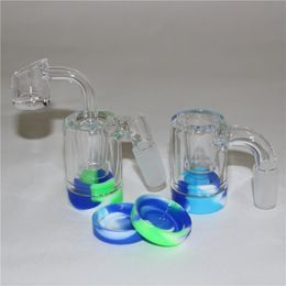 45 90 Grados Glass Ash Catcher Bowls hookah Con 14 mm Male Joint Bubbler AshCatcher Bong Contenedor de silicona para Dab Rig Bongs