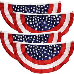 45 * 90 cm Banderas en forma de abanico Bandera patriótica del empavesado Bandera estadounidense Estrellas y rayas EE. UU. 4 de julio Día de los Caídos y Días de la Independencia Decoraciones al aire libre HH21-326