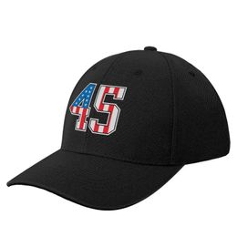 45 Amerikaanse stijlvolle nummers Vijfenveertig United States Flag Baseball Cap Hip Hip in The Hat Sunhat Girl Mens 240518