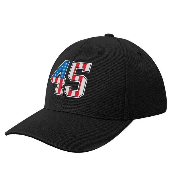45 Números con clase americano Cuarenta y cinco Estados Unidos Flag Baseball Cap Hip Hop en el sombrero Sunhat Girl Mens 240518