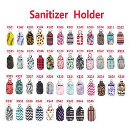 45 kleuren 30 ml 10.3*6 cm Neopreen Hand Sanitizer Alcoholfleshouder Keychain Bags Key Rings Hand Soap Fleshouder