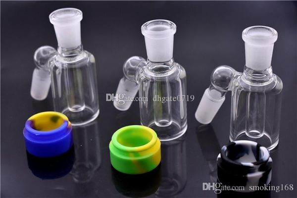 45 degrés Mini Verre Ash Catcher bas Silicone Cire Huile pot 14mm mâle Ash Catcher bong Bongs En Verre Nettoyable