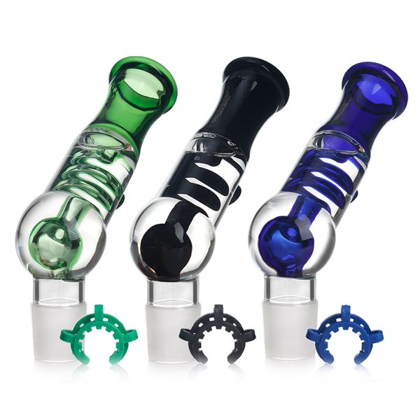 45 grados Reemplazos de piezas superiores para bongs de bobina congelable, tuberías de agua # 34, tamaño de junta estándar macho, aptos para bongs de vidrio de glicerina, accesorios para fumar Hookahs, 9 pulgadas