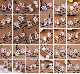 45 styles Creative oredits Fashion Snowflake bière Crystal Righestone Pearl Stud Boucles d'oreilles EA080 288N9062003