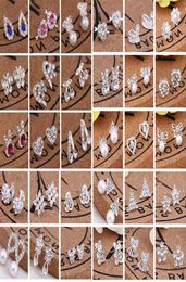 45 styles de clous d'oreilles créatifs mode flocon de neige bière cristal strass perle boucles d'oreilles bijoux EA080 288N1661370