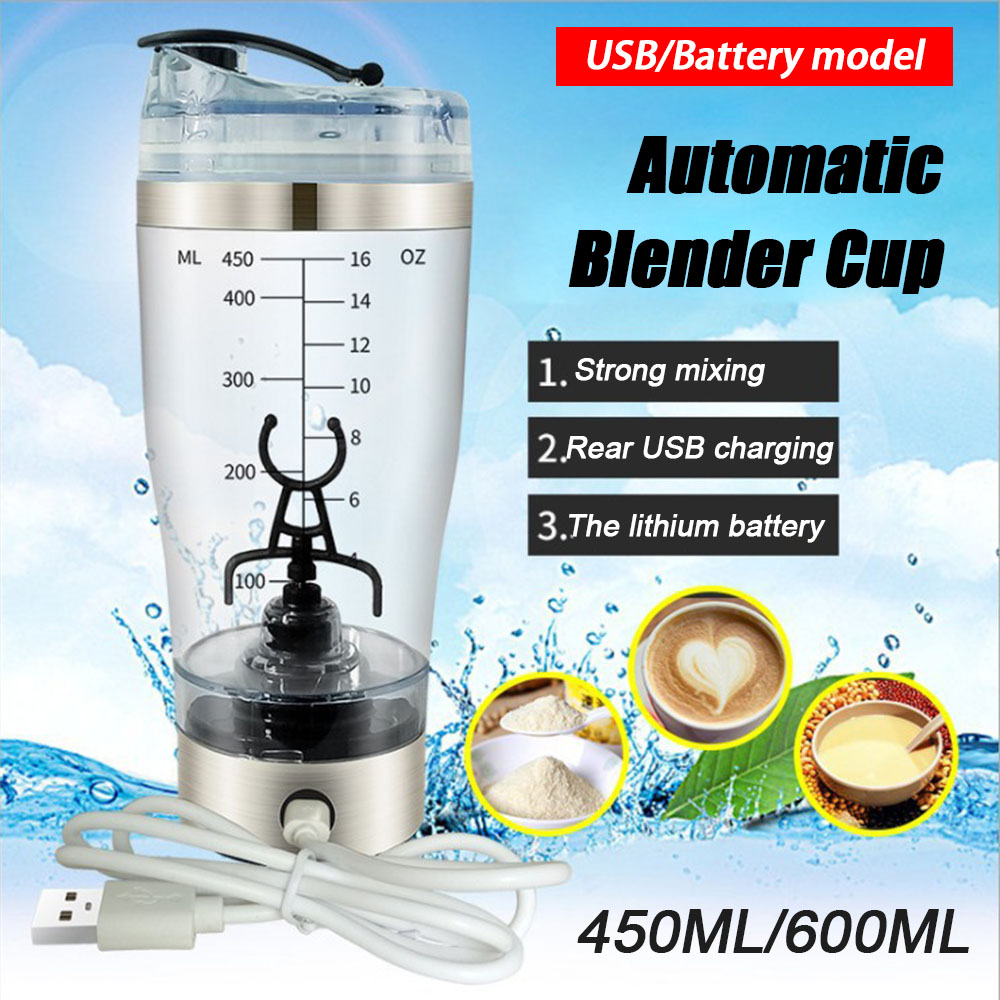 450/600 ml Electric Mixing Cup tragbarer Proteinpulver Shaker -Flaschenmixer für Reisebüro -Büro -Küchenwerkzeuge