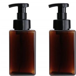 450 ml 15 oz Distributeurs de savon moussant Bouteille à pompe PETG Conteneur rechargeable Shampooing de voyage Savon à main Bouteille liquide pour salle de bain Obogr