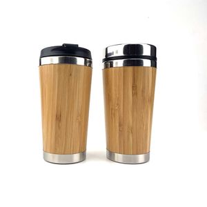 450 ml/15oz Tumbler, koffie groothandel houten bamboe reizen geïsoleerde koffiemok