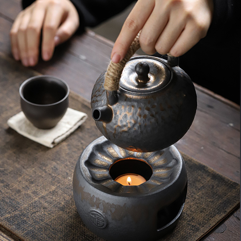 450 مل على الطراز الياباني من الخزانة الخشبية ، شاي كبير السعة التذهيب الصدأ الصدأ المنزلية تسكقة الكونغ فو حلقة شاي شاي شاي.