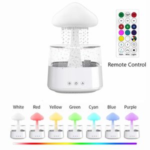 450 ML Regenwolk Waterdruppels Luchtbevochtiger Diffuser Essentiële olie Ultrasone USB Aroma Parfum Spray Voor Slaapkamer Auto LED-lampen 240109