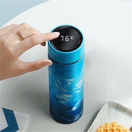 450 ml Thermos Flacons sous vide Affichage de la température Bouteille d'eau en acier inoxydable Voyage Tasse à café Thé Tasse à lait Thermo tasse Y200106