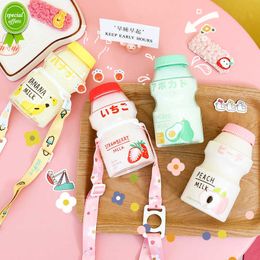 450 ml Yoghurt Plastic waterfles voor meisjes Tour Fruit Drinkfles Kawaii Milk Yakult Cup Mokken Anti Fall Water Cup