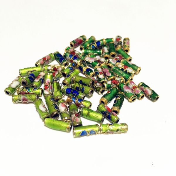 450 pcs Petit Cloisonné Filigrane Fleur Cylindrique Perlé En Gros De Cuivre Émail Accessoires Entretoise Perles DIY Fabrication De Bijoux Fournisseur