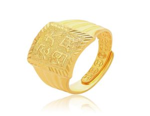452R Lucky Chinese woordringen Aangepaste sieraden voor mannen 24k puur goud vergulde origineel ontwerp4151272