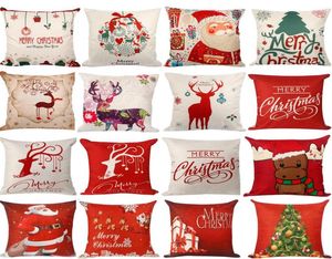 4545 cm Baule d'oreiller décorations de Noël pour la maison Santa Clause Christmas Deer Coton Coussin de lin