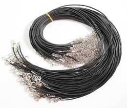 45cm 60cm preto 15mm 20mm corda de cera correntes com fecho lagosta para colar cordão jóias pingente cabos fazendo acc85449908069562