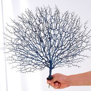 Branche d'arbre en plastique artificiel de 45cm, décorations de mariage de corail blanc, décoration de maison, Simulation de branche séchée de corail de paon, faux pla268s