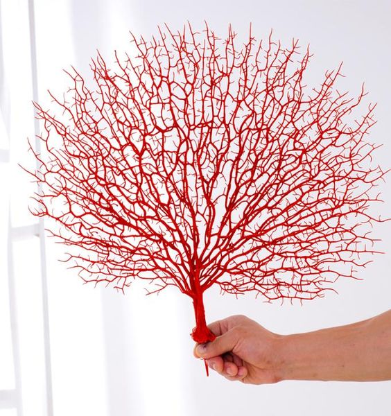 Rama de árbol artificial de 45 cm, decoraciones de boda de Coral blanco, ramas de Coral de pavo real artificiales para el hogar, rama seca de plástico 2665898