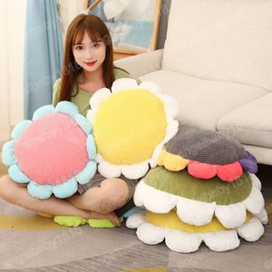 Oreillers en peluche plantes mignonnes 45cm, coussin de siège en fleurs de tournesol douces, décoration de canapé de maison