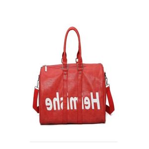 45CM plunjezak Reistassen Mode Heren Luxe Gym Sporttas Leren Winkelen Weekendtas Vintage Bagage Schoudertas Voor Dames Duf199A