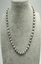 45cm Color gris Barroco Collar de perlas de agua dulce