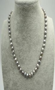 Collier de perles d'eau douce baroques de couleur grise, 45cm, mariage, anniversaire, amour, fête des mères, cadeau pour femmes, bijoux de bonheur, 9841146