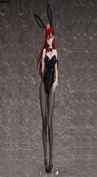 45cm ing Fairy Tail Erza Scarlet Bunny Girl Anime Figura Sexy Girl PVC Figuras de acción Juguetes Colección Modelo Muñeca Regalo Unisex MX8818619