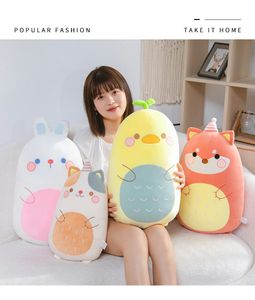 45cm Kawaii gato de dibujos animados cerdo zorro pato conejo peluche vestido almohada muñeca calidad Animal Crossing felpa bebé habitación Juguetes