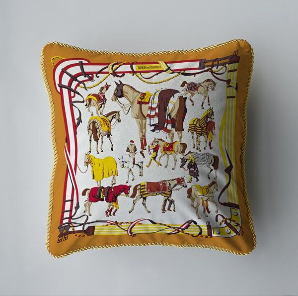 45 cm De Luxe Velours Coussin Couverture Pour Lit Canapé Canapé Maison Cheval impression Décoratif Coussin Cas Deer Elk Country Style Ferme