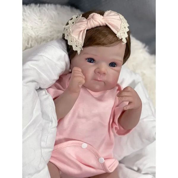 45cm Reborn Baby Dolls Bettie Cute Baby Baby Handmade Real Rehing Doll Hand Paint con juguetes de venas detalladas para niñas
