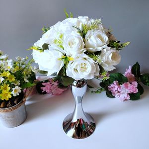 45 cm lange bruiloft tafel centerpieces decoratie kunstbloem met zeemeermin stand set voor feest kerst decor 2 stks / partij