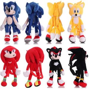 45Cm The Hedgehog Backpack Anime Knuckles Shadow Plushie Bag Soft Stuffed Plush Doll Kids Tails Schoolbag Juguetes