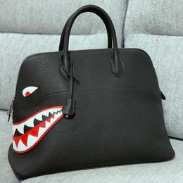 45cm sac fourre-tout Toppest entièrement fait à la main qualité hommes sac à main designer sac à main homme marque sac à main Italie togo cuir argent matériel noir bleu marron