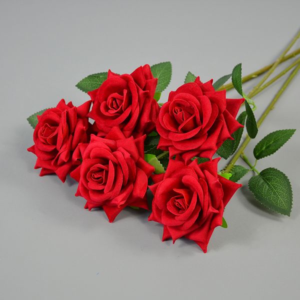 Roses artificielles en velours, vente en gros, en vrac, à tige unique, roses noires au toucher réel, bouquets de mariée décoratifs pour mariage, noël, Halloween, cadeaux de la saint-valentin