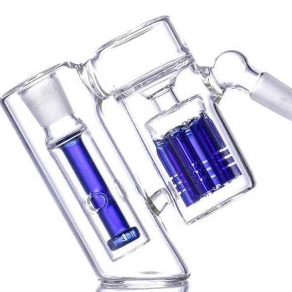 45 grados Glass Ash Catcher reciclador doble panal perc ashcatcher 14 mm 18 mm adaptador para bong de agua de vidrio y pipa de agua