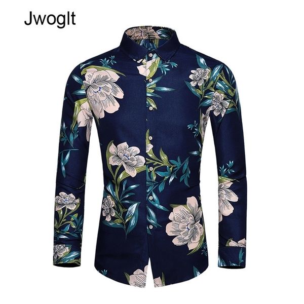 45kg120kg otoño nueva camisa para hombres cuello vuelto manga larga botón hasta flores diseño impreso camisas hawaianas 5xl 6xl 7xl 210412