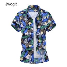 45kg120kg Nieuwe Summer Fashiontropical Plant Print Fit korte mouw shirt plus maat 5xl 6xl 7xl Hawaiian shirts 210412