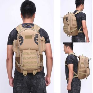 45L Outdoor Militaire Rugzak Tactische Rugzak Camping Wandelen Travel Sports Tas Klimmen Leger Tassen Molle Hunting Sack XA943WA Y0721