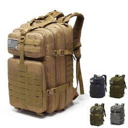 45L Outdoor Tactische Rugzak Militaire Molle Waterdicht Klimmen Trekking Camping Wandelen Sporttas Reizen Rugzakken Uitrusting T220801