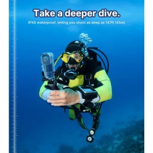45m onderwaterduikbehuizingen voor 360 x3 waterdichte kastbeschermende doos shell voor insta 360 één x3 panoramische camera -accessoires