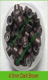 45 mm liens de micro-anneaux en silicone pour les extensions de cheveux plumescolordark marron10000pcsmix color7040895