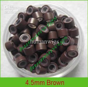 45 mm siliconen microringschakels voor haarextensies Haarverlengingsgereedschap bruin 5000 stuks mixkleur 4855662